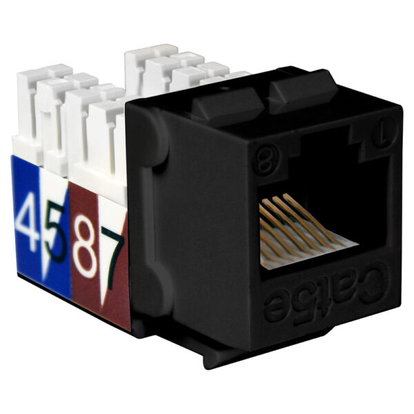 Quest Technology Cat5E Slim-Style 90 Degree Keystone Jacks - 8P8C - Black NKJ-5501 - Quest
