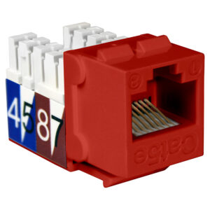 Quest Technology Cat5E Slim-Style 90 Degree Keystone Jacks - 8P8C - Red NKJ-5503 - Quest