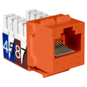Quest Technology Cat5E Slim-Style 90 Degree Keystone Jacks - 8P8C - Orange NKJ-5504 - Quest