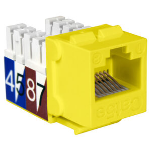 Quest Technology Cat5E Slim-Style 90 Degree Keystone Jacks - 8P8C - Yellow NKJ-5505 - Quest