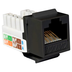 Quest Technology Cat6A Slim-Style 90 Degree Keystone Jacks - 8P8C - Black NKJ-6201 - Quest