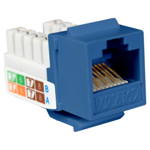 Quest Technology Cat6A Slim-Style 90 Degree Keystone Jacks - 8P8C - Blue NKJ-6202 - Quest