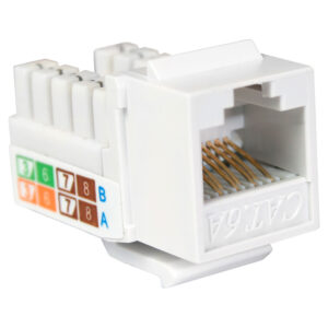 Quest Technology Cat6A Slim-Style 90 Degree Keystone Jacks - 8P8C - White NKJ-6208 - Quest