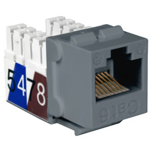 Quest Technology Cat6 Slim-Style 90 Degree Keystone Jacks - 8P8C - Gray NKJ-6500 - Quest