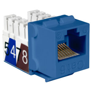 Quest Technology Cat6 Slim-Style 90 Degree Keystone Jacks - 8P8C - Blue NKJ-6502 - Quest