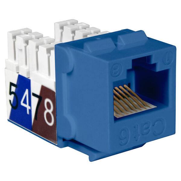 Quest Technology Cat6 Slim-Style 90 Degree Keystone Jacks - 8P8C - Blue NKJ-6502 - Quest