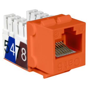 Quest Technology Cat6 Slim-Style 90 Degree Keystone Jacks - 8P8C - Orange NKJ-6504 - Quest