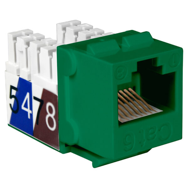 Quest Technology Cat6 Slim-Style 90 Degree Keystone Jacks - 8P8C - Green NKJ-6506 - Quest