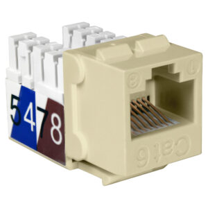 Quest Technology Cat6 Slim-Style 90 Degree Keystone Jacks - 8P8C - Ivory NKJ-6507 - Quest