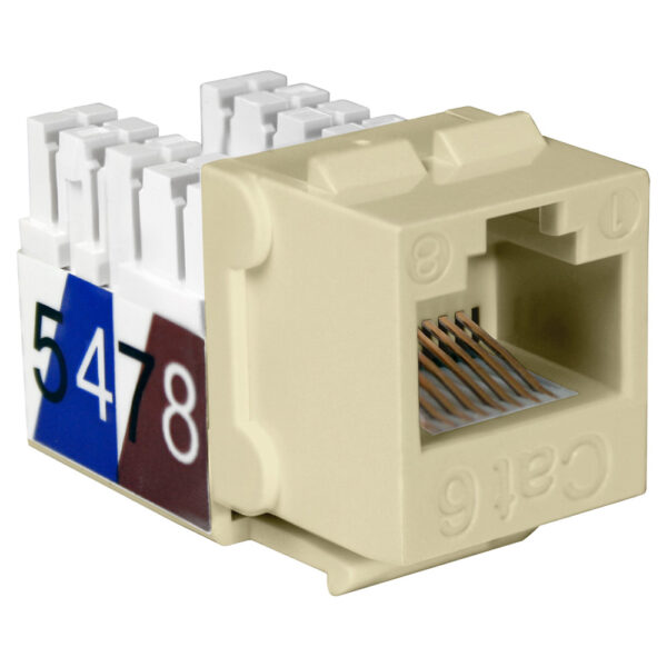 Quest Technology Cat6 Slim-Style 90 Degree Keystone Jacks - 8P8C - Ivory NKJ-6507 - Quest