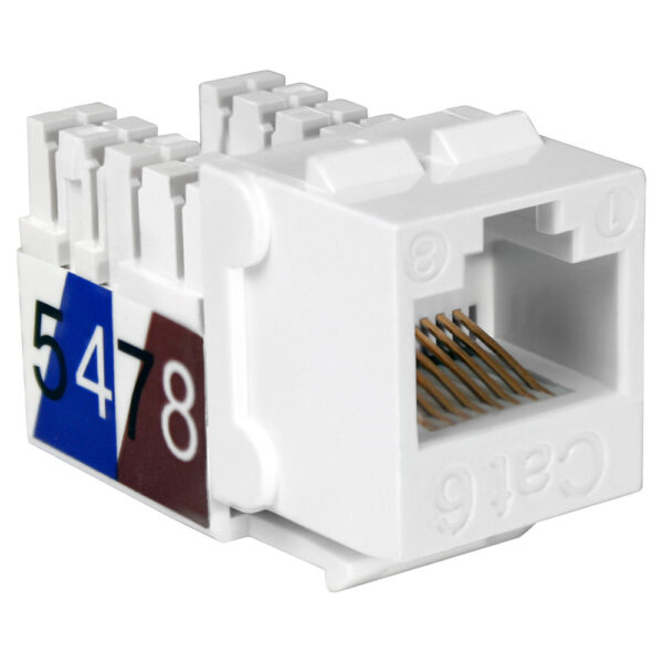 Quest Technology Cat6 Slim-Style 90 Degree Keystone Jacks - 8P8C - White NKJ-6508 - Quest