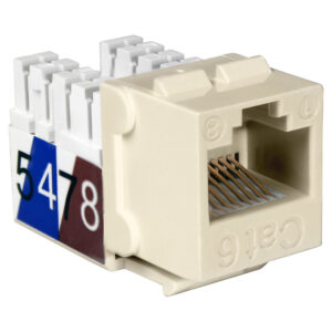 Quest Technology Cat6 Slim-Style 90 Degree Keystone Jacks - 8P8C - Almond NKJ-6509 - Quest