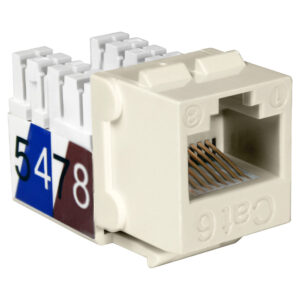 Quest Technology Cat6 Slim-Style 90 Degree Keystone Jacks - 8P8C - Lt Almond NKJ-6510 - Quest
