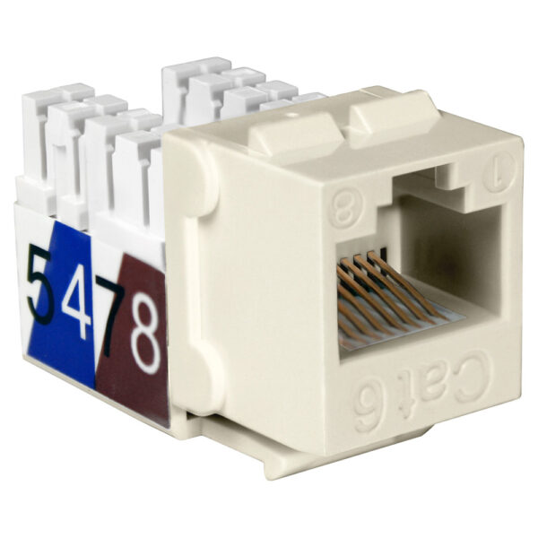 Quest Technology Cat6 Slim-Style 90 Degree Keystone Jacks - 8P8C - Lt Almond NKJ-6510 - Quest