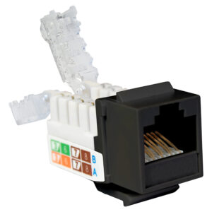 Quest Technology Cat6 Tooless Keystone Jack - 8P8C - Black NKJ-6401 - Quest