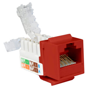 Quest Technology Cat6 Tooless Keystone Jack - 8P8C - Red NKJ-6403 - Quest