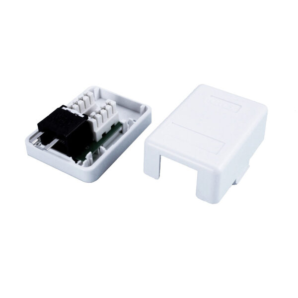 Quest Technology Locjack Cat6 Surface Mount Box - White - 8P8C - Single Port NLB-6120 - Quest