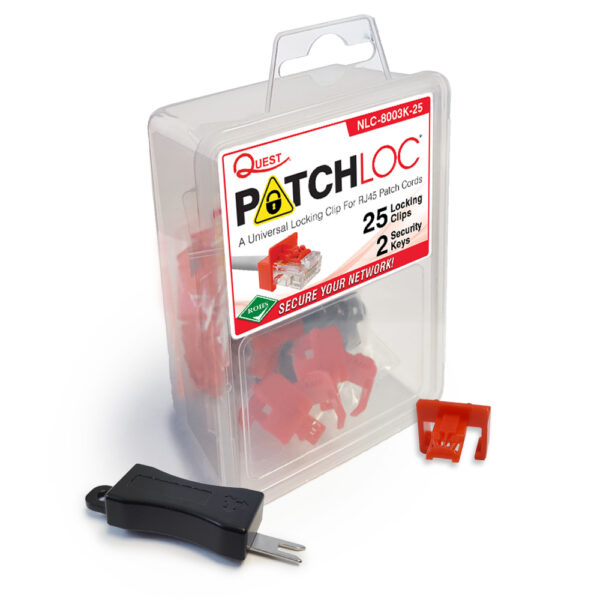 Quest Technology Patchloc Rj45 Locking Clips - Kit (25 Clips &Amp; 2 Keys) NLC-8003K-25 - Quest
