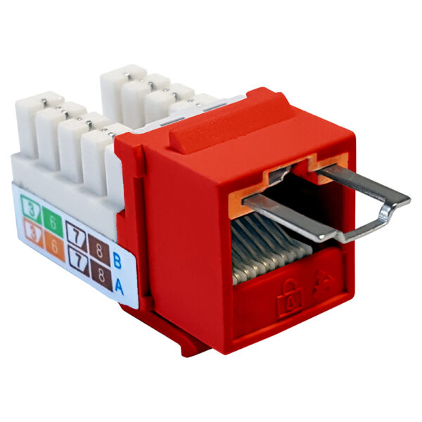 Quest Technology Locjack Security Keystone Jack - Cat5E - 8P8C - Red NLJ-5503 - Quest