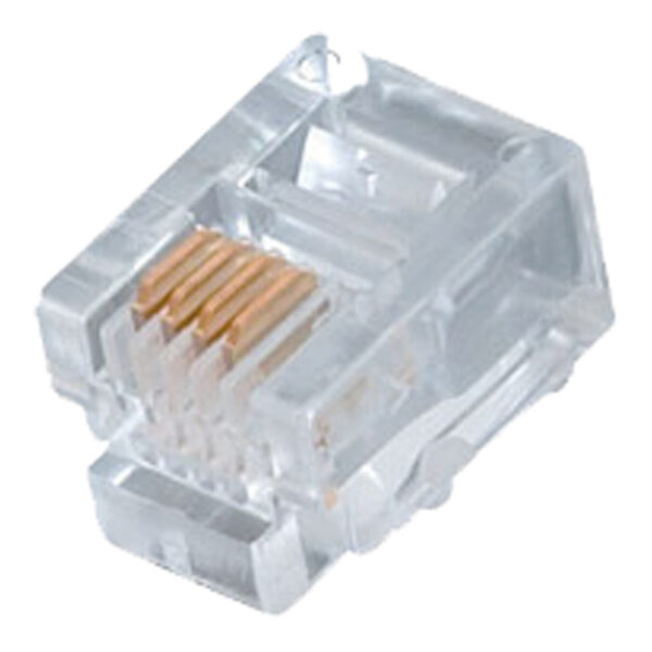 Quest Technology Modular Plugs, 100 Pack - Cat3, Rj11 (6P4C), Flat, Stranded, 15U Gold NMP-4111 - Quest