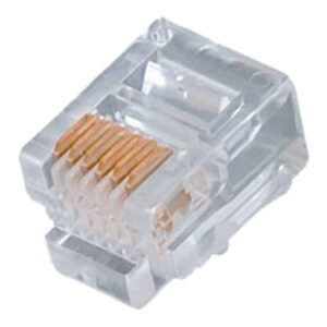 Quest Technology Modular Plugs, 100 Pack - Cat3, Rj12 (6P6C), Round, Solid/Stranded, 50U Gold NMP-6225 - Quest