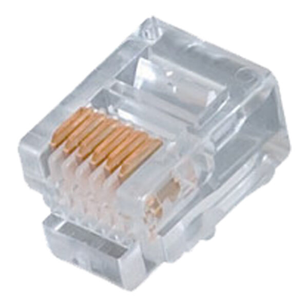 Quest Technology Modular Plugs, 100 Pack - Cat3, Rj12 (6P6C), Round, Solid, 15U Gold NMP-6221 - Quest