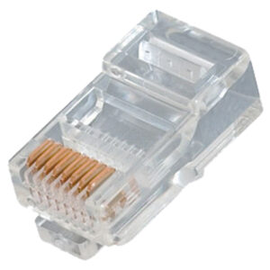 Quest Technology Modular Plugs, 100 Pack - Cat5E, Rj45 (8P8C), Round, Solid/Stranded, 50U Gold NMP-8325 - Quest