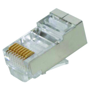 Quest Technology Modular Plugs, 100 Pack - Cat5E, Rj45 Shielded (8P8C), Round, Solid, 50U Gold NMP-8425 - Quest