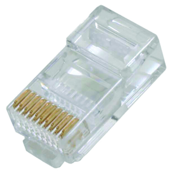 Quest Technology Modular Plugs, 100 Pack - Cat5E, Rj45 (10P10C), Round, Solid, 15U Gold NMP-8510 - Quest