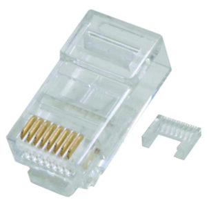 Quest Technology Modular Plugs, 100 Pack - Cat5E, Rj45 (8P8C) W/ Load Bar, Round, Stranded, 50U Gold NMP-8625 - Quest