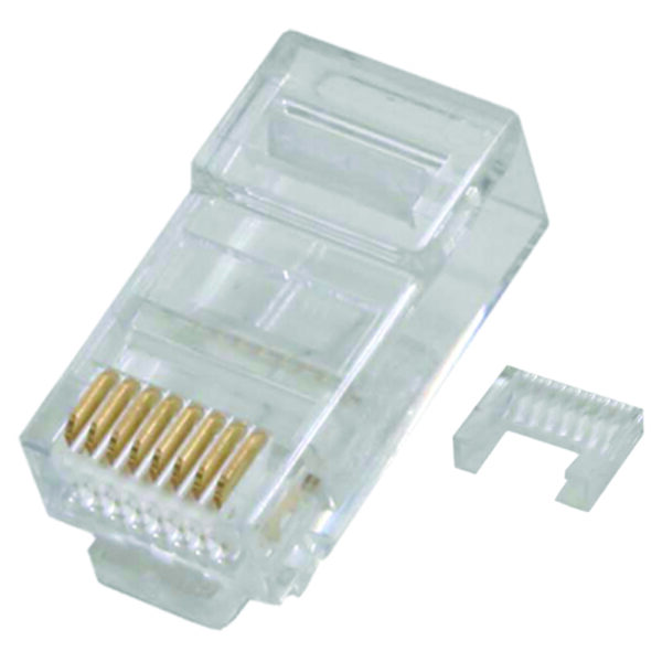 Quest Technology Modular Plugs, 100 Pack - Cat6, Rj45 (8P8C) W/ Load Bar, Round, Solid/Stranded, 50U Gold NMP-8725 - Quest