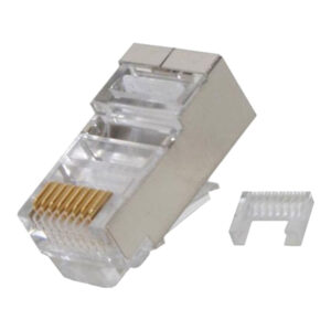 Quest Technology Modular Plugs, 100 Pack - Cat6, Rj45 Shielded (8P8C) W/ Load Bar, Round, Solid/Stranded, 50U Gold NMP-8825 - Quest