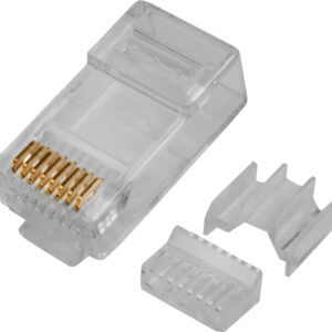Quest Technology Modular Plugs, 100 Pack - Cat6A, Rj45 (8P8C) W/ Load Bar, Round, Solid/Stranded, 50U Gold NMP-8925 - Quest