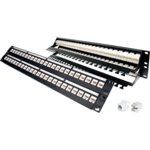 Quest Technology Cat6A Utp Patch Panel W/ Cable Manager - 48-Port 180Deg. 19" Rack Mnt - 2U NPP-3248 - Quest