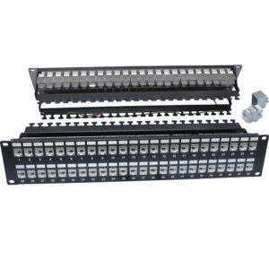 Quest Technology Cat6A Ftp Shielded Patch Panel W/ Manager - 48-Port 180Deg. 19" Rack Mnt - 2U NPP-3348 - Quest