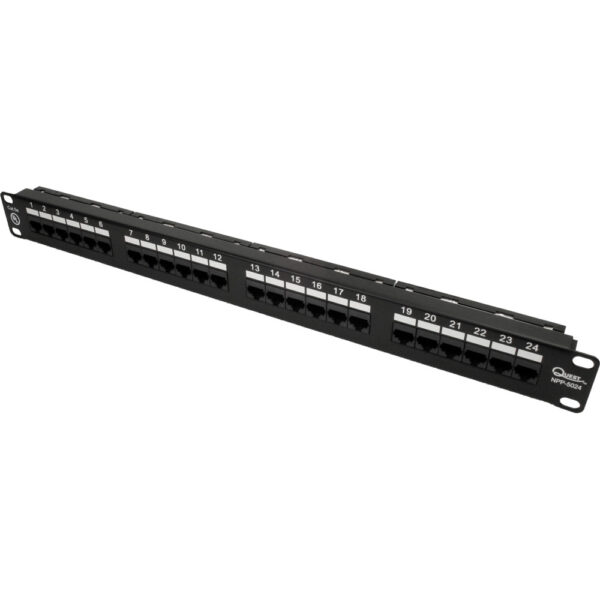 Quest Technology Cat5E Utp Patch Panel - 24-Port - 19" Rack Mnt - 1U NPP-5024 - Quest