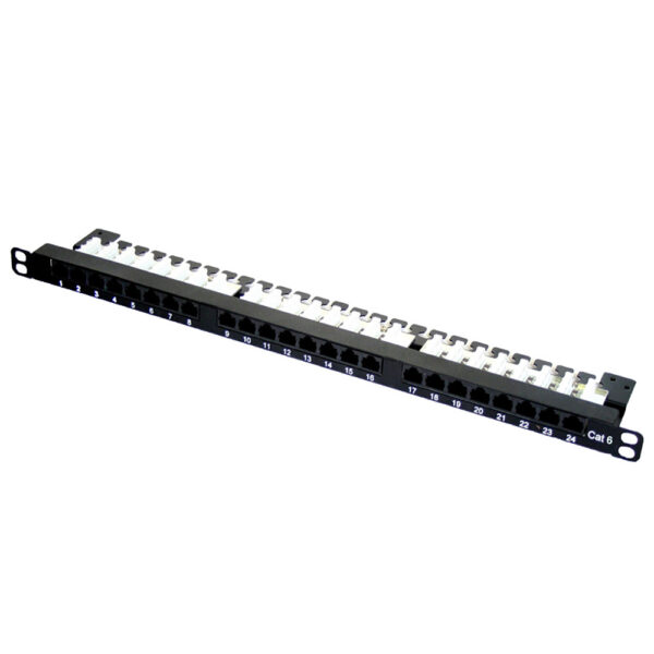 Quest Technology Cat6 Utp Patch Panel - 24-Port - High-Density 19" Rack Mnt - 1/2U NPP-6124 - Quest