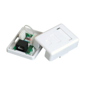 Quest Technology Cat5E Surface Mount Box - Rj45 - 8P8C - White - Single Port NSB-5120 - Quest