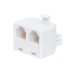Quest Technology Telephone Duplex Adapter, Rj11, 6P4C, Straight-Wired - White NTC-2422 - Quest