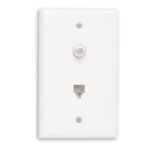 Quest Technology Telephone Single-Gang Wall Plate - White - Rj11 (6P4C) & F-81 Combo NTP-1902 - Quest