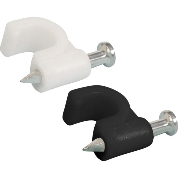 Quest Technology Cable Clip W/Nail, 100Pk - White, Rg-59 VCC-1101 - Quest