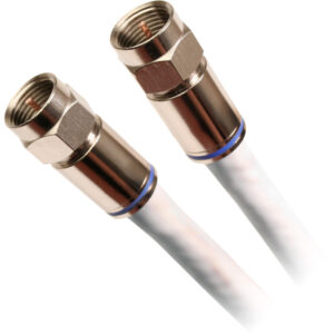 Quest Technology F (M-M) Compression Cable - 75 Ohm - Rg-6 - 50 Ft - White VFC-3250 - Quest