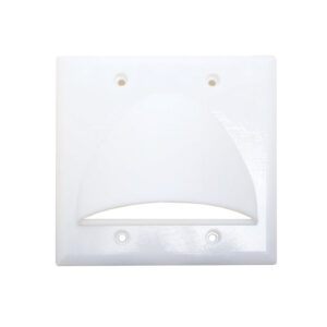 Quest Technology Bulk Cable Wall Plate - White - Dual-Gang VHT-8201 - Quest