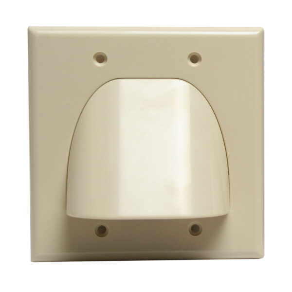 Quest Technology Bulk Cable Wall Plate - Almond - Dual-Gang VHT-8202 - Quest