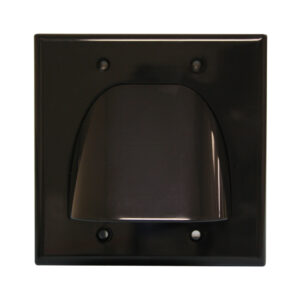 Quest Technology Bulk Cable Wall Plate - Black - Dual-Gang VHT-8203 - Quest