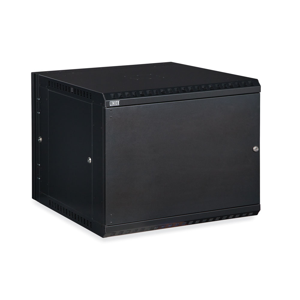 9U LINIER® Swing-Out Wall Mount Cabinet - Solid Door