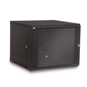 9U LINIER® Fixed Wall Mount Cabinet - Glass Door