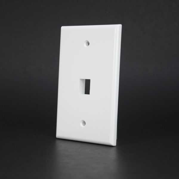 Twisted-Pair Systems - Work Area - Keystone Wall Plates and Brackets - Wall Plates - 1 Port Wall Plates
