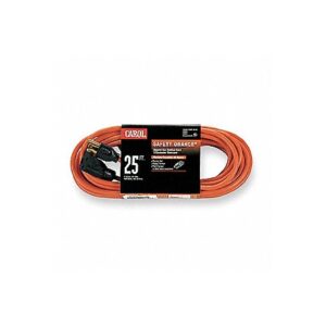 Extension Cord Copper Cable - 15A Copper Cable - 125V Copper Cable - Orange Copper Cable - 3Conductor Copper Cable - Cord Length 25 ft. Cable