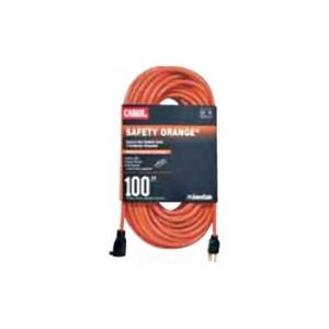 Extension Cord Copper Cable - 13A Copper Cable - 125V Copper Cable - Orange Copper Cable - 3Conductor Copper Cable - Cord Length 100 ft. Cable